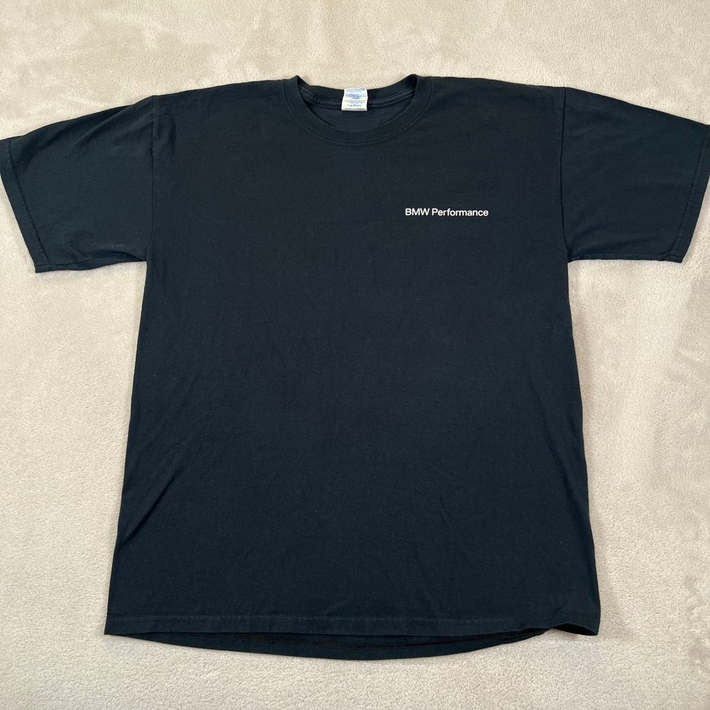 BMW Performance Racing Graphic T-Shirt Men's Large Black Gildan Ultra Cotton Tee